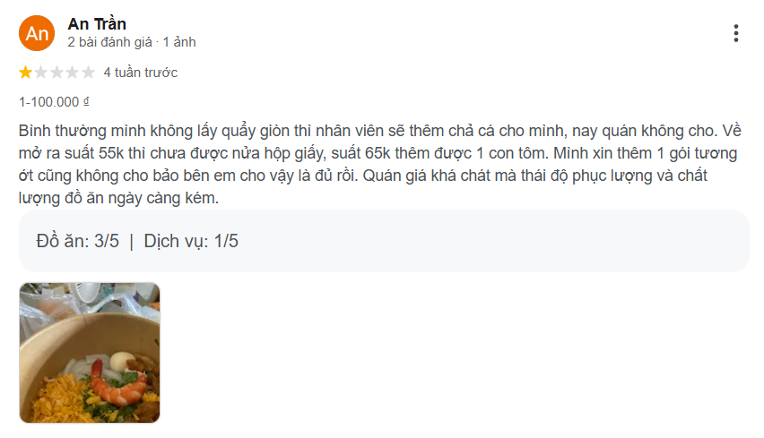Review, Trải nghiệm của thực khách
