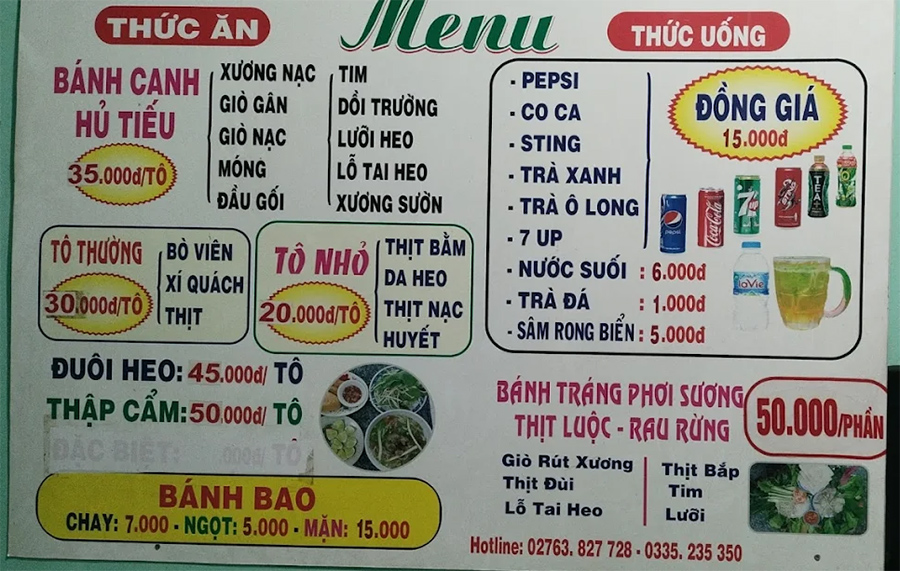 menu Bánh canh Út Thiên: Hương vị lâu năm ai ai cũng biết tại Tây Ninh