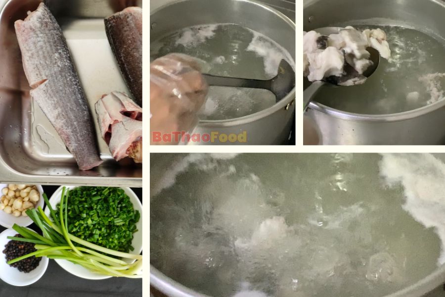 Nấu nước lèo bánh canh cá lóc Quảng Trị