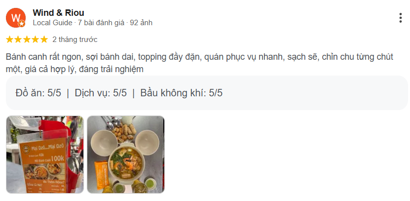 Review trải nghiệm bánh canh cua bà ba