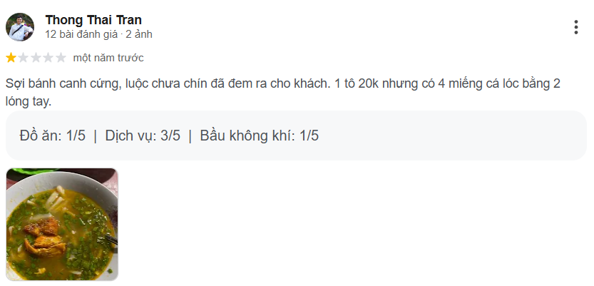 Review Bánh canh cá lóc Dì Hương lâu đời tại Huế