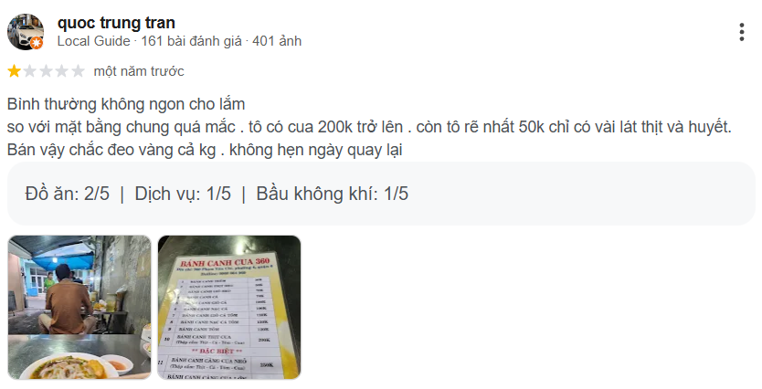 Review Bánh canh cua hẻm 360 Phạm Văn Chí, Quận 6