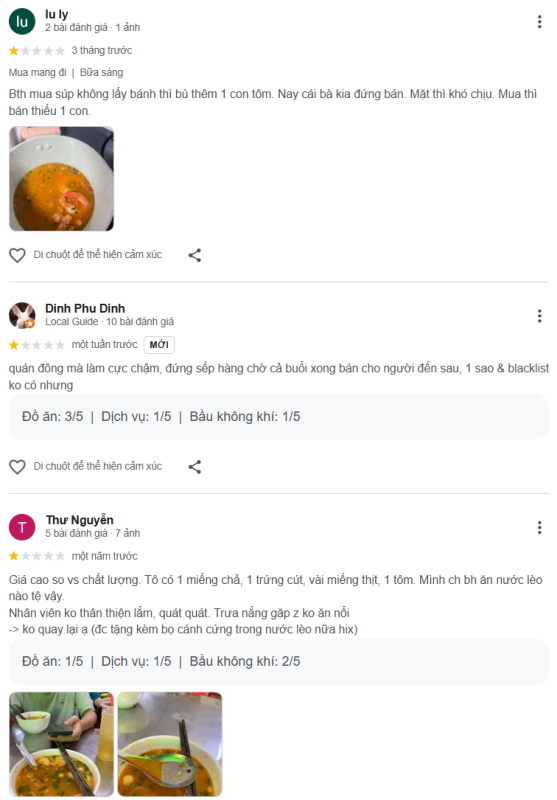 Review, trải nghiệm của khách hàng