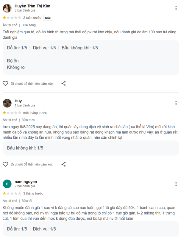 Review, trải nghiệm của khách hàng