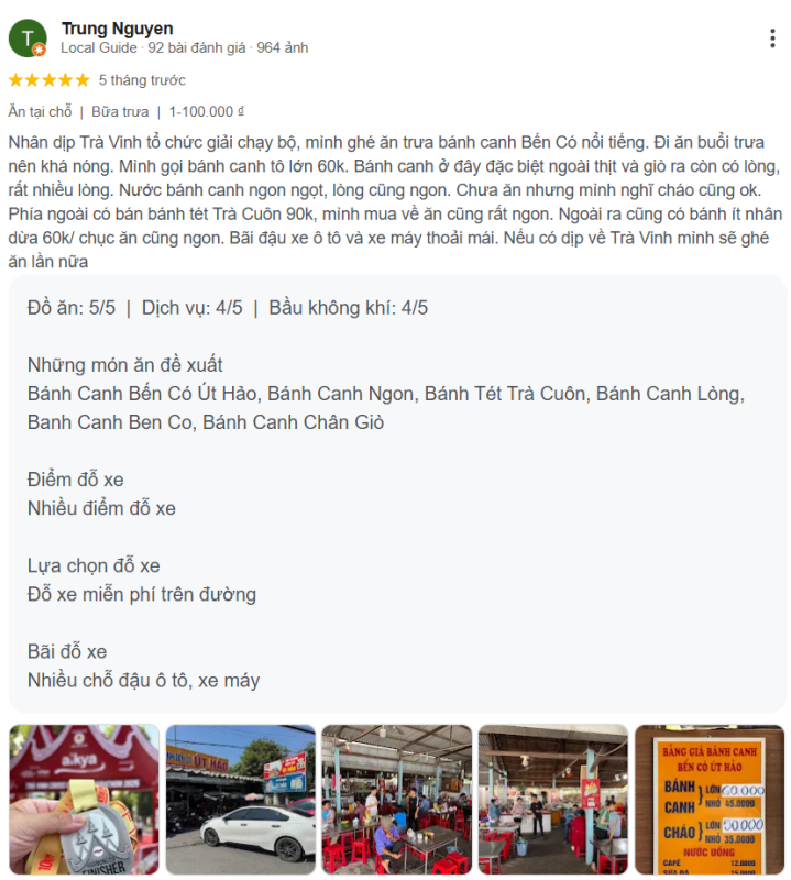 Review Bánh Cánh Bến Có Út Hảo, Châu Thành, Trà Vinh