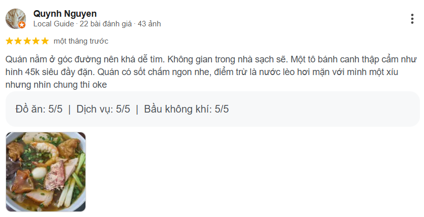 Review Bánh canh cua Hạnh Hòa Hảo, Quận 10