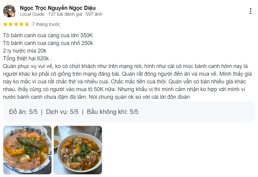 Review Bánh canh cua hẻm 360 Phạm Văn Chí, Quận 6