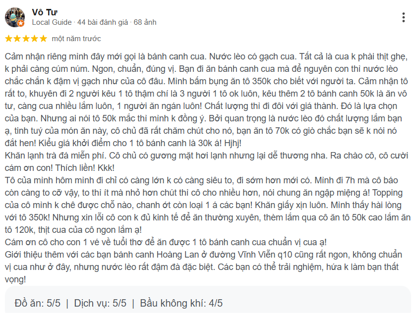 Review Bánh canh cua hẻm 360 Phạm Văn Chí, Quận 6
