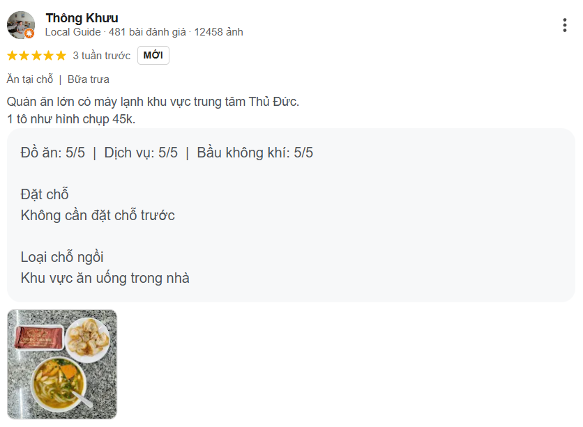 Review bánh canh cua Ngọc Thanh 11 Lương Khải Siêu, Thủ Đức