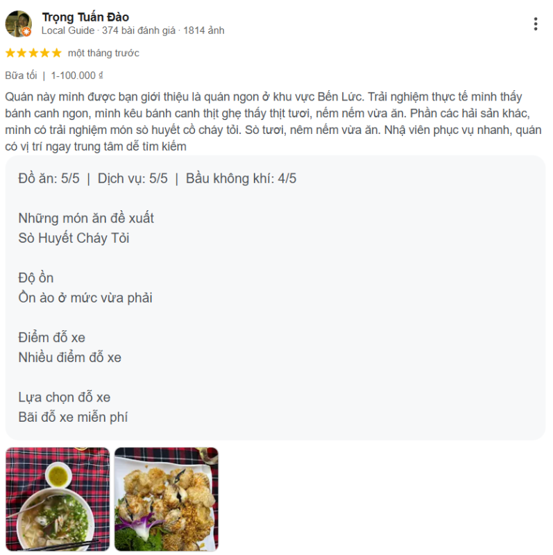 Review Bánh canh ghẹ Hoàng Long An - Ăn một lần là nhớ