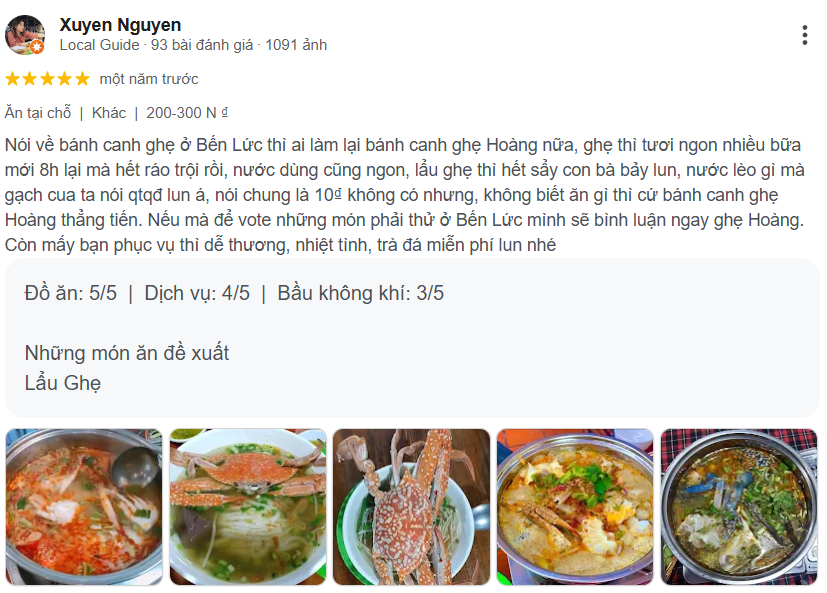 Review Bánh canh ghẹ Hoàng Long An - Ăn một lần là nhớ