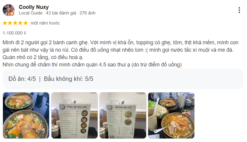 Review bánh canh ghẹ Minh Châu nức tiếng Hà Nội