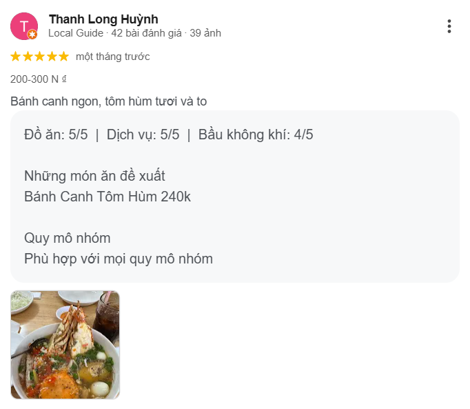 Review Bánh Canh Ghẹ, Tôm Hùm Minh Thư - Ninh Kiều, Cần Thơ
