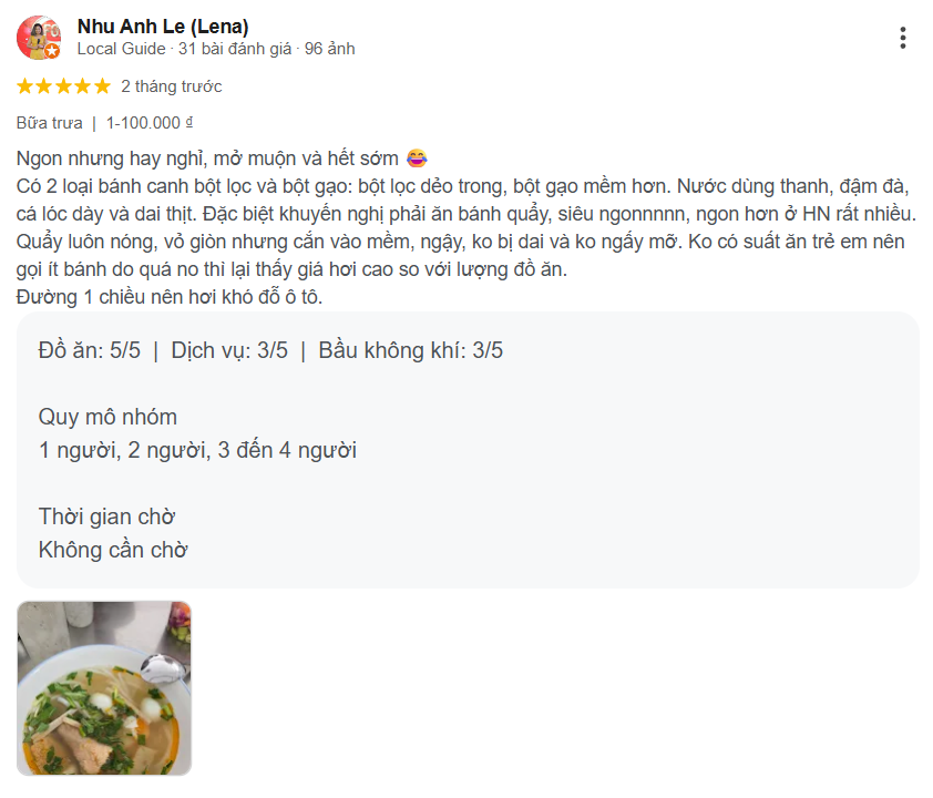 Review Bánh Canh Nga - Nguyễn Chí Thanh, Hải Châu, Đà Nẵng