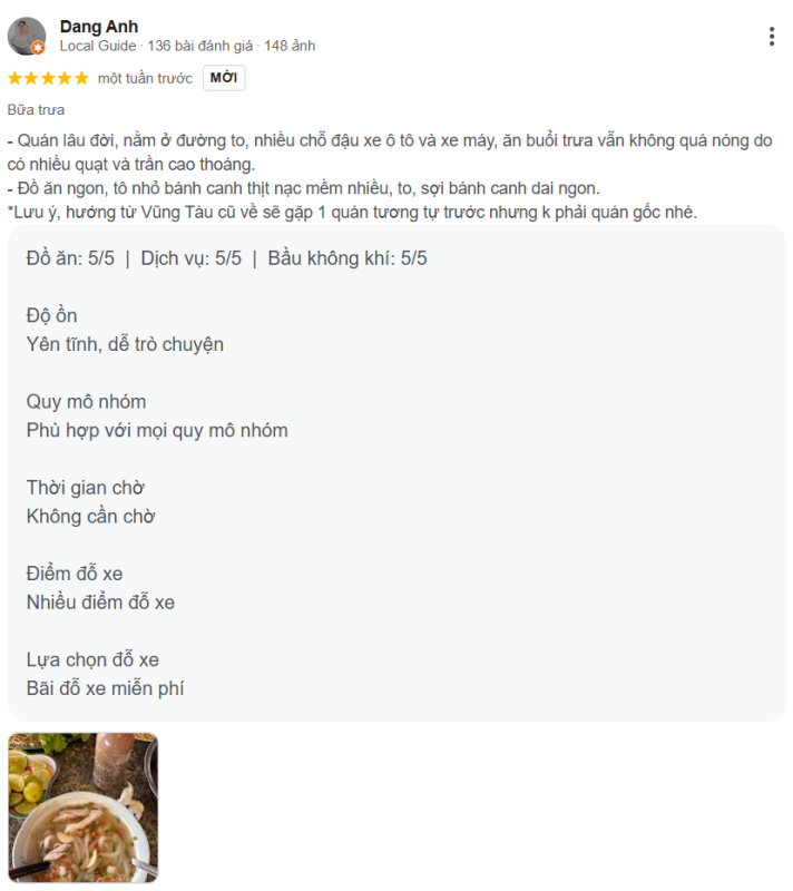Review Quán Bánh Canh Thúy Long Hương Vũng Tàu